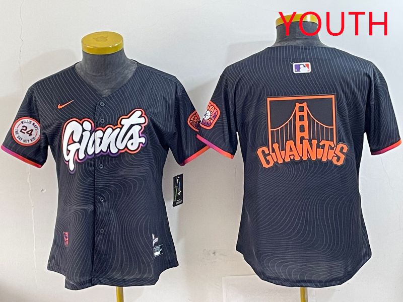 Youth San Francisco Giants Blank Black Second generation Joint Name 2025 Nike MLB Jersey style 6->youth mlb jersey->Youth Jersey